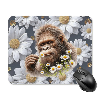 Sasquatch "Smell the Flowers" Square Mouse Pad