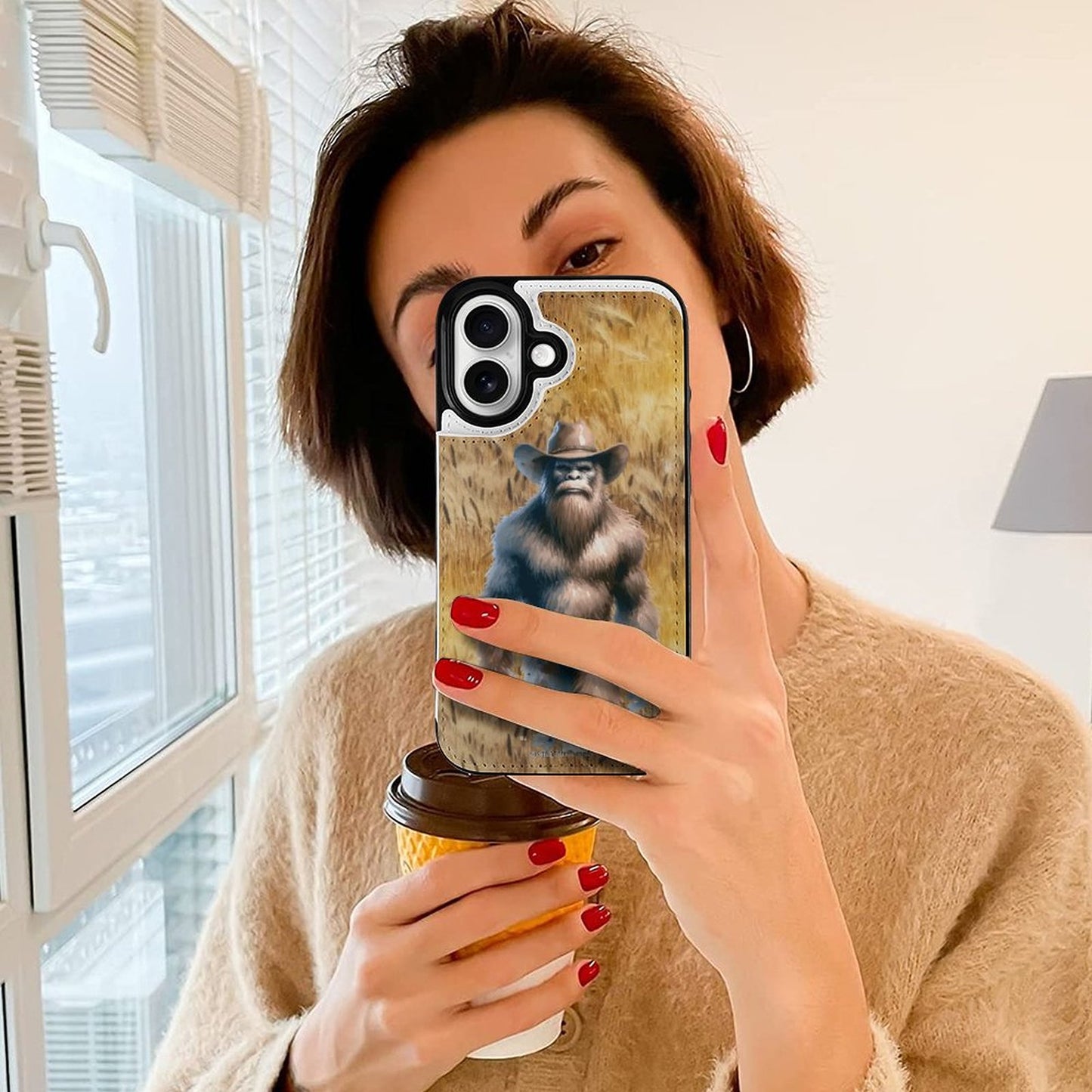 Cowboy Sasquatch / Bigfoot Cowboy, iPhone 16 Faux Leather Wallet Case