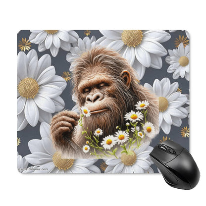 Sasquatch "Smell the Flowers" Square Mouse Pad