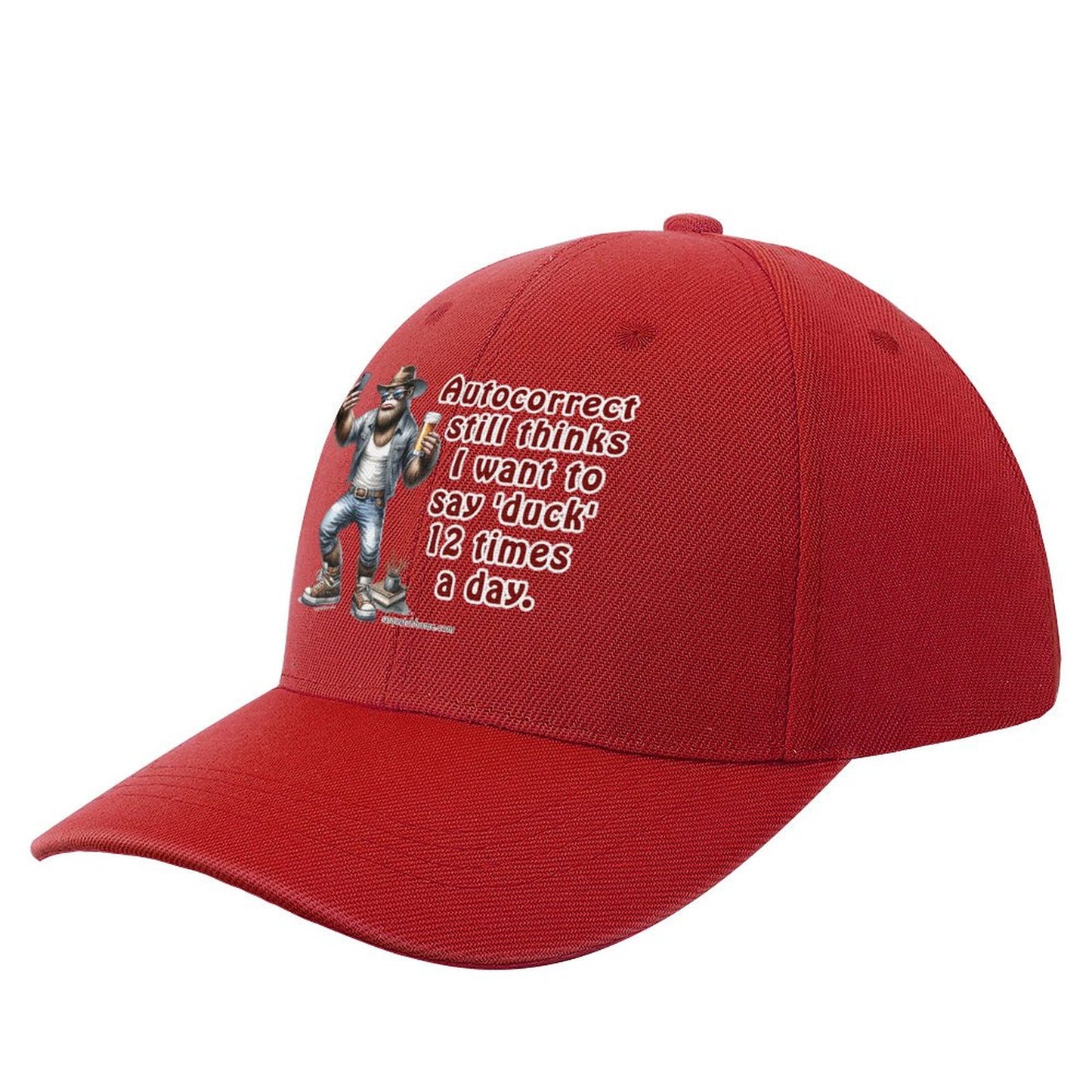 “Sarcastic Sasquatch” Series Polyester Baseball Caps – “Autocorrect still thinks…”