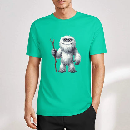 Bigfoot - Sasquatch Yeti Stick Short Sleeve Cotton T-Shirt