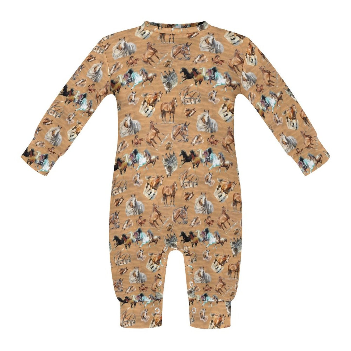 10 Animal Designs, Long Sleeve Baby / Toddler Romper, Faux Cotton