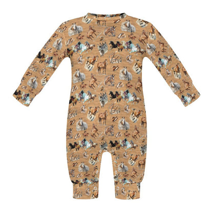 10 Animal Designs, Long Sleeve Baby / Toddler Romper, Faux Cotton