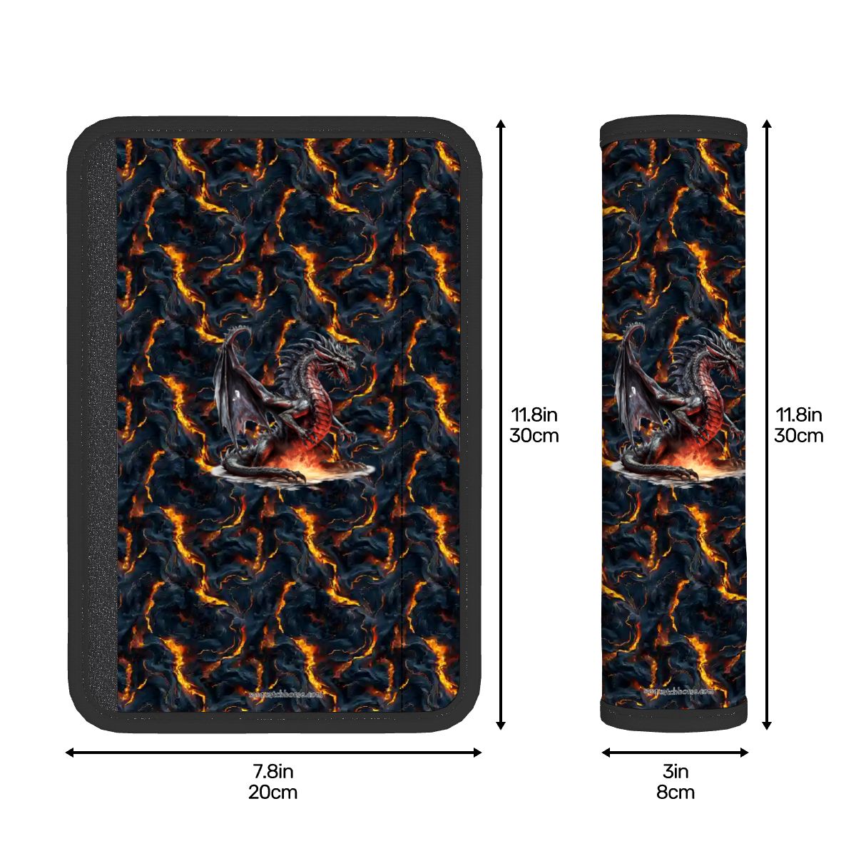 Fire Dragon, Seat Belt Cover Pad For Adults 2 Pcs
