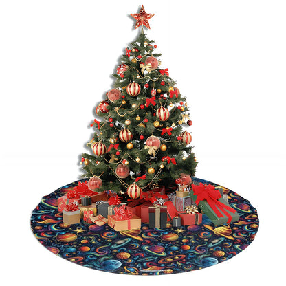 12 Galaxy Outer Space Designs, Plush Christmas Tree Skirt – 3 Sizes