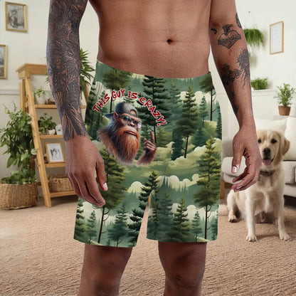 Bigfoot / Sasquatch "This guy is..", Men’s Polyester, pocketed, pajama Shorts