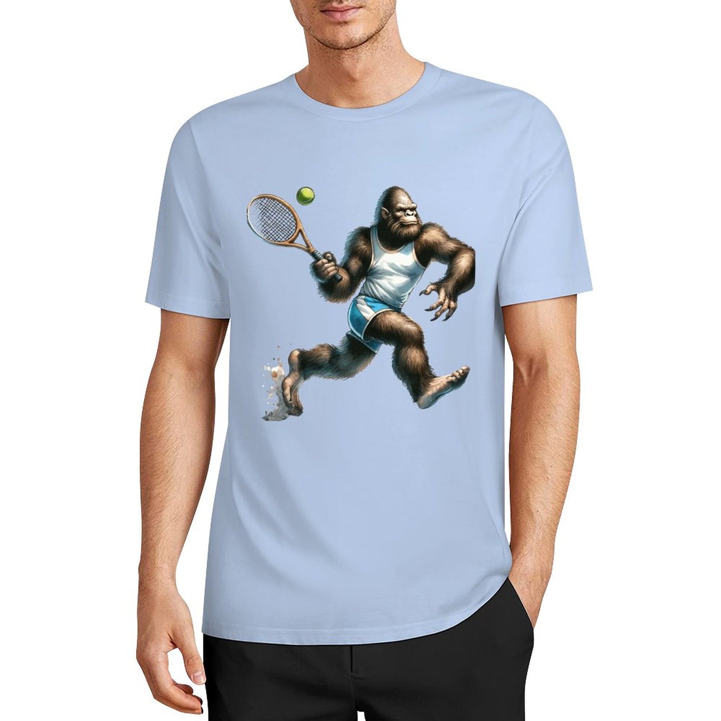Bigfoot - Sasquatch Tennis Short Sleeve Cotton T-Shirt