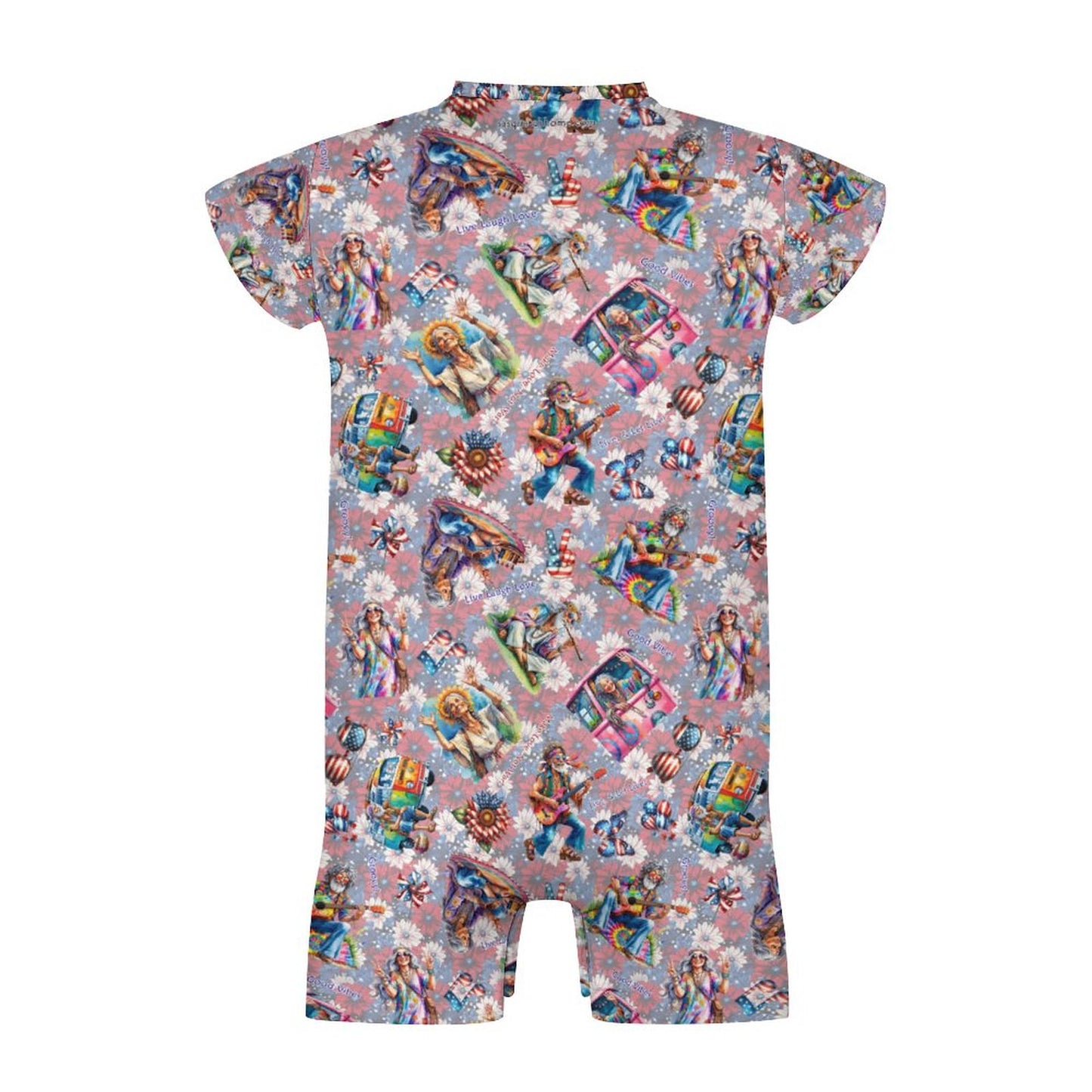 8 Patriot Designs, Faux Cotton Short Sleeve Baby Bodysuit Romper