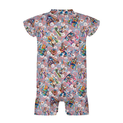 8 Patriot Designs, Faux Cotton Short Sleeve Baby Bodysuit Romper