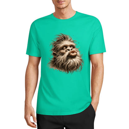 Bigfoot - Sasquatch Kissy Face Short Sleeve Cotton T-Shirt