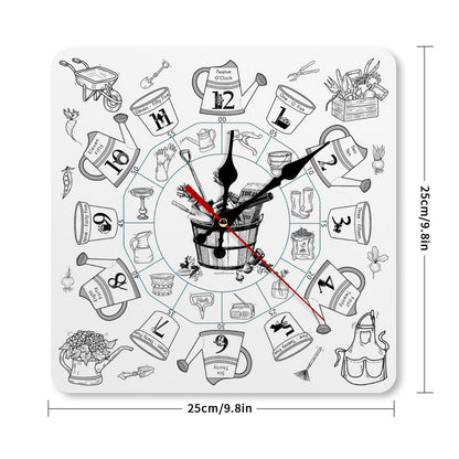 Gardening Square Wall Clock