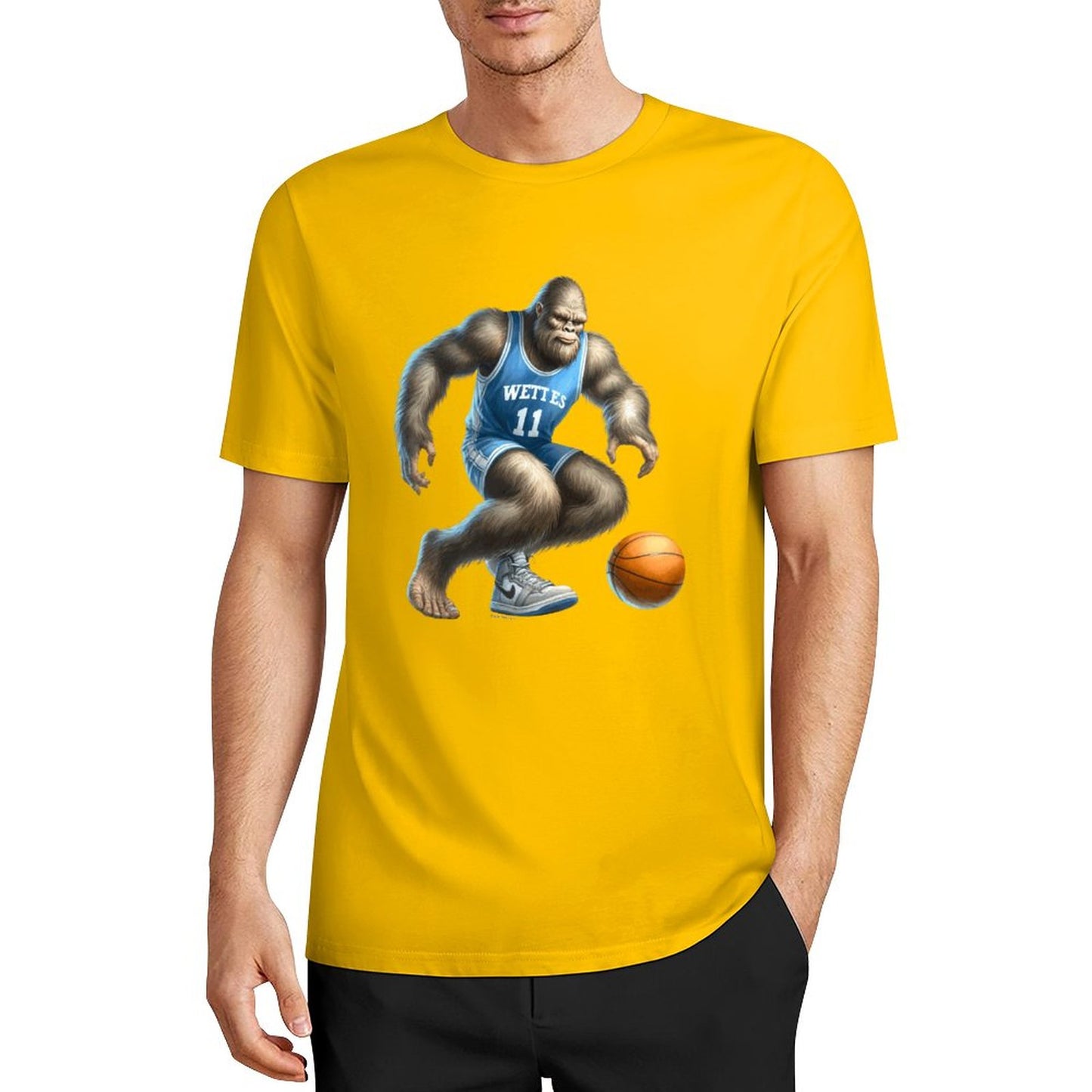 Bigfoot - Sasquatch Basketball Short Sleeve Cotton T-Shirt