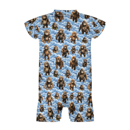 16 Bigfoot / Sasquatch Designs, Faux Cotton Short Sleeve Baby Bodysuit Romper