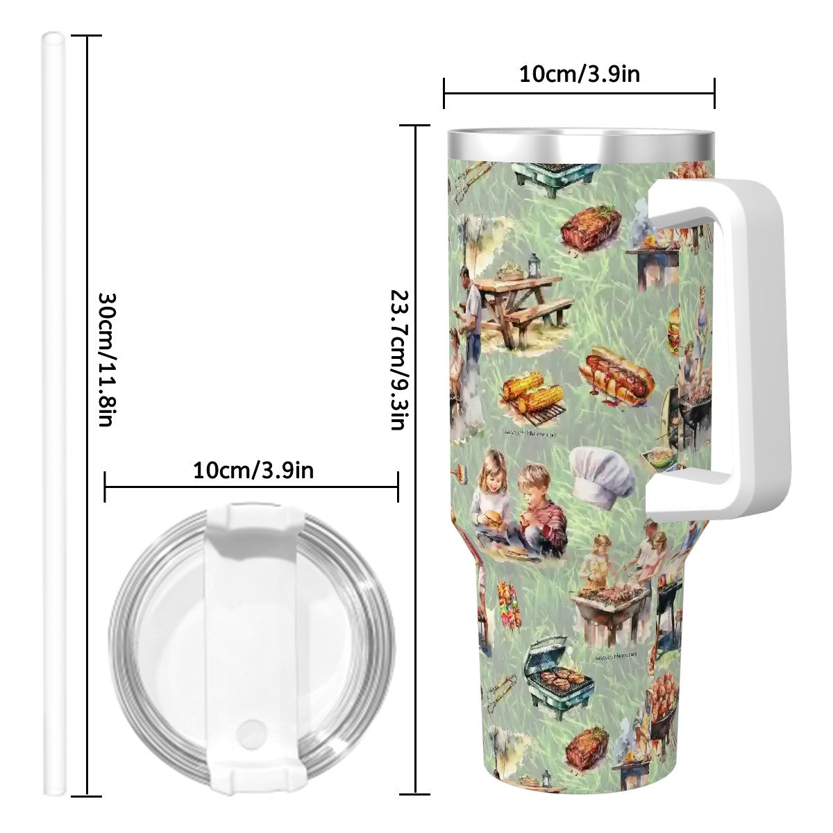 Awesome Designs, 40 oz Travel Coffee Mug with a Straw