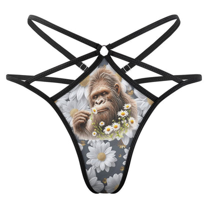 Bigfoot / Sasquatch Flowers, Sexy G String Thong for Women