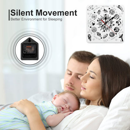 Outer Space Square Wall Clock