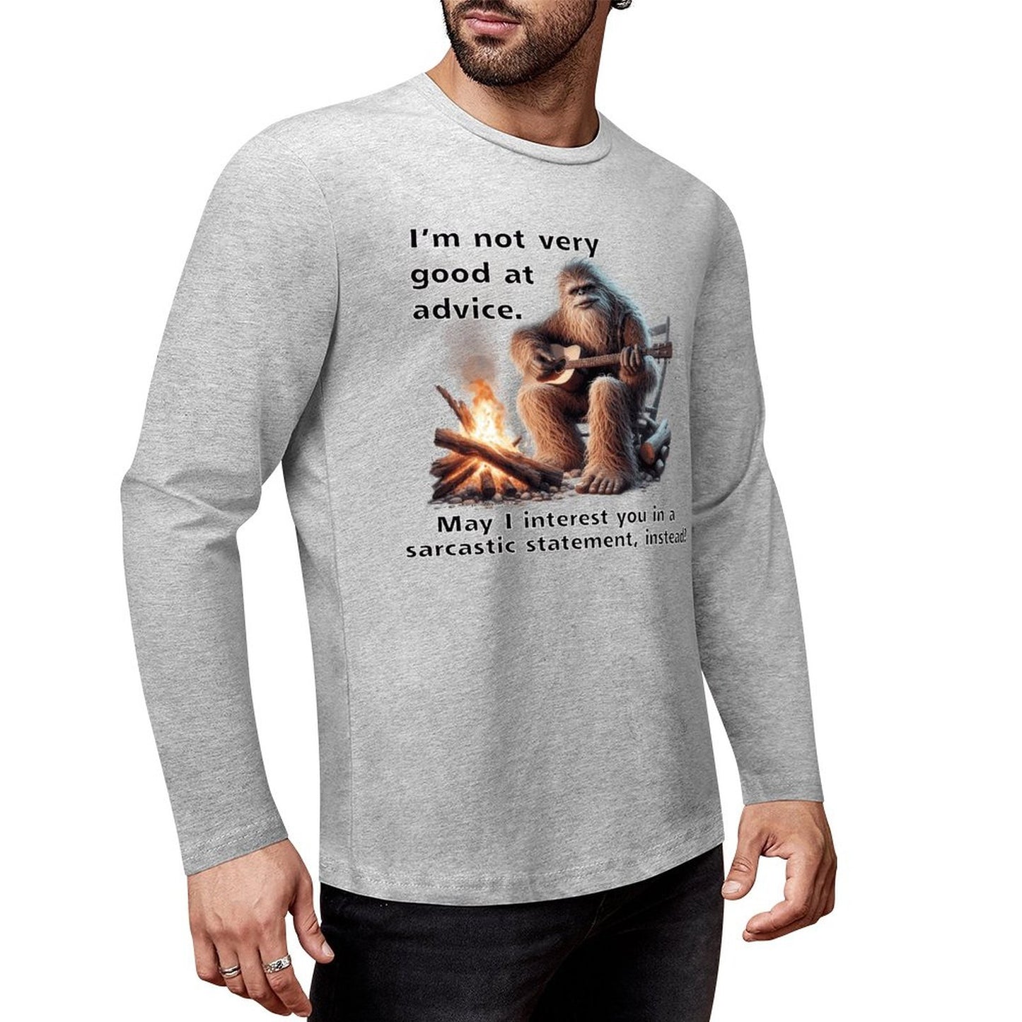 Bigfoot - Sasquatch "I'm not very good..",  Cotton Unisex Long Sleeve T-shirt