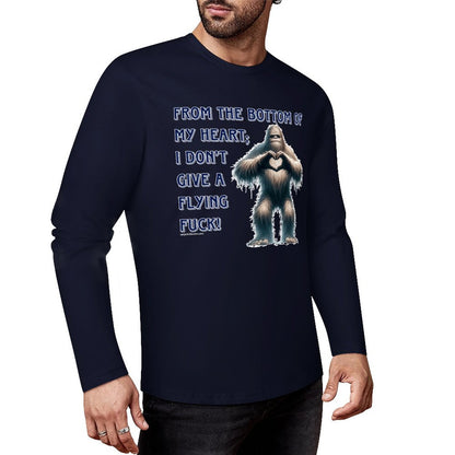 Bigfoot / Sasquatch, "From the bottom of my heart...", Cotton Unisex Long Sleeve T-shirt