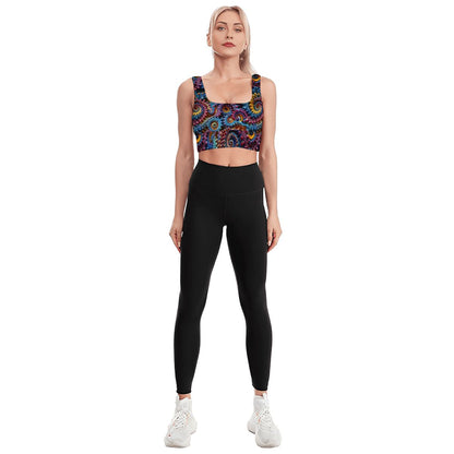 Psychedelic Design, Traditional Sports Bra, Yoga Top