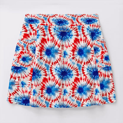 9 Tie Dye Designs, Women’s Milk Silk Sports Skorts with Pockets