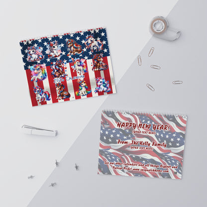 Patriot Unicorns 2026 8x11 inch Wall Calendar,  Personalize As Gift Home Decor, Gift for Holidays, Office Organization