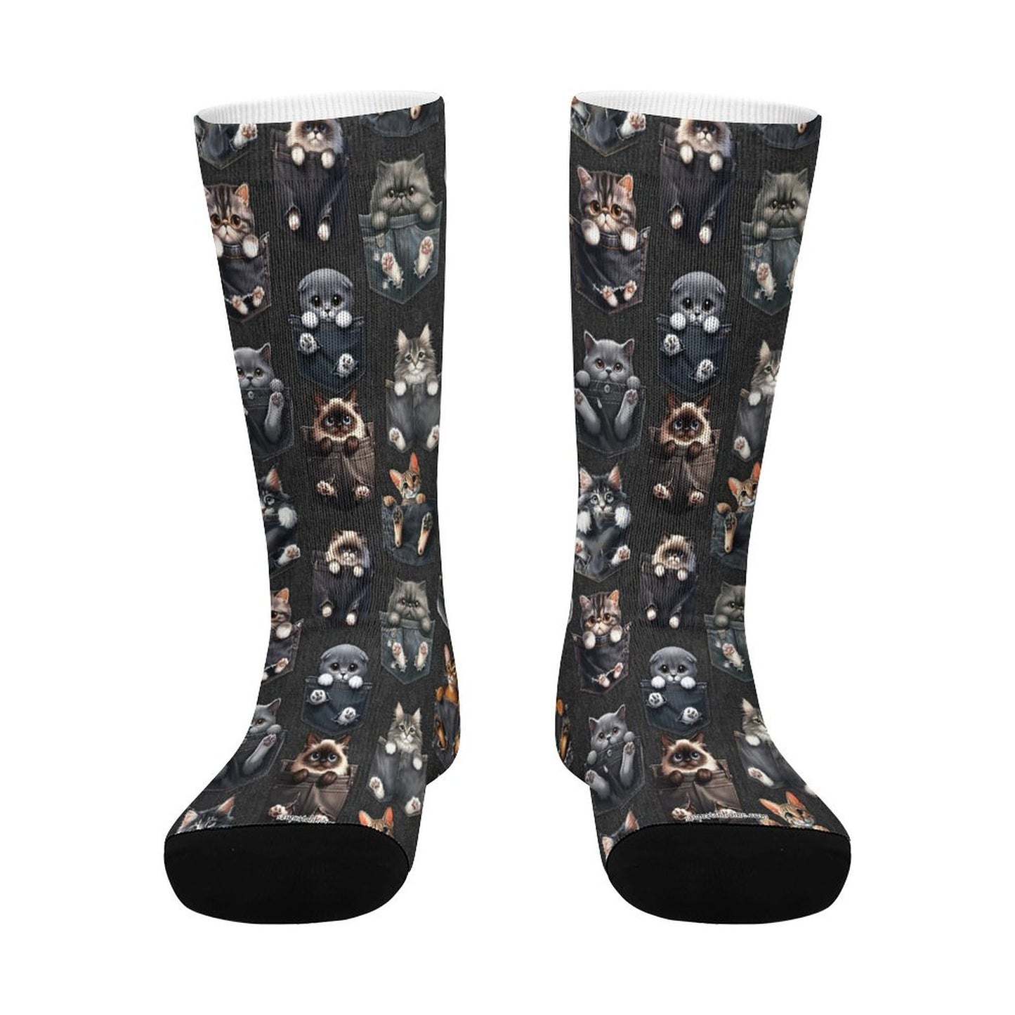Kitties in Pockets, Children’s Polyester Socks