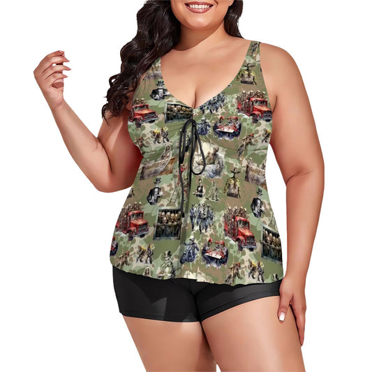 Zombies, Plus Sized Women’s Two Piece Tankini Swimsuit