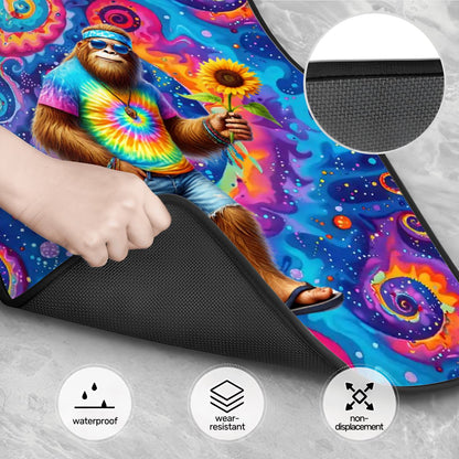 Hippie Bigfoot / Sasquatch, 4 Piece Auto Floor Mats