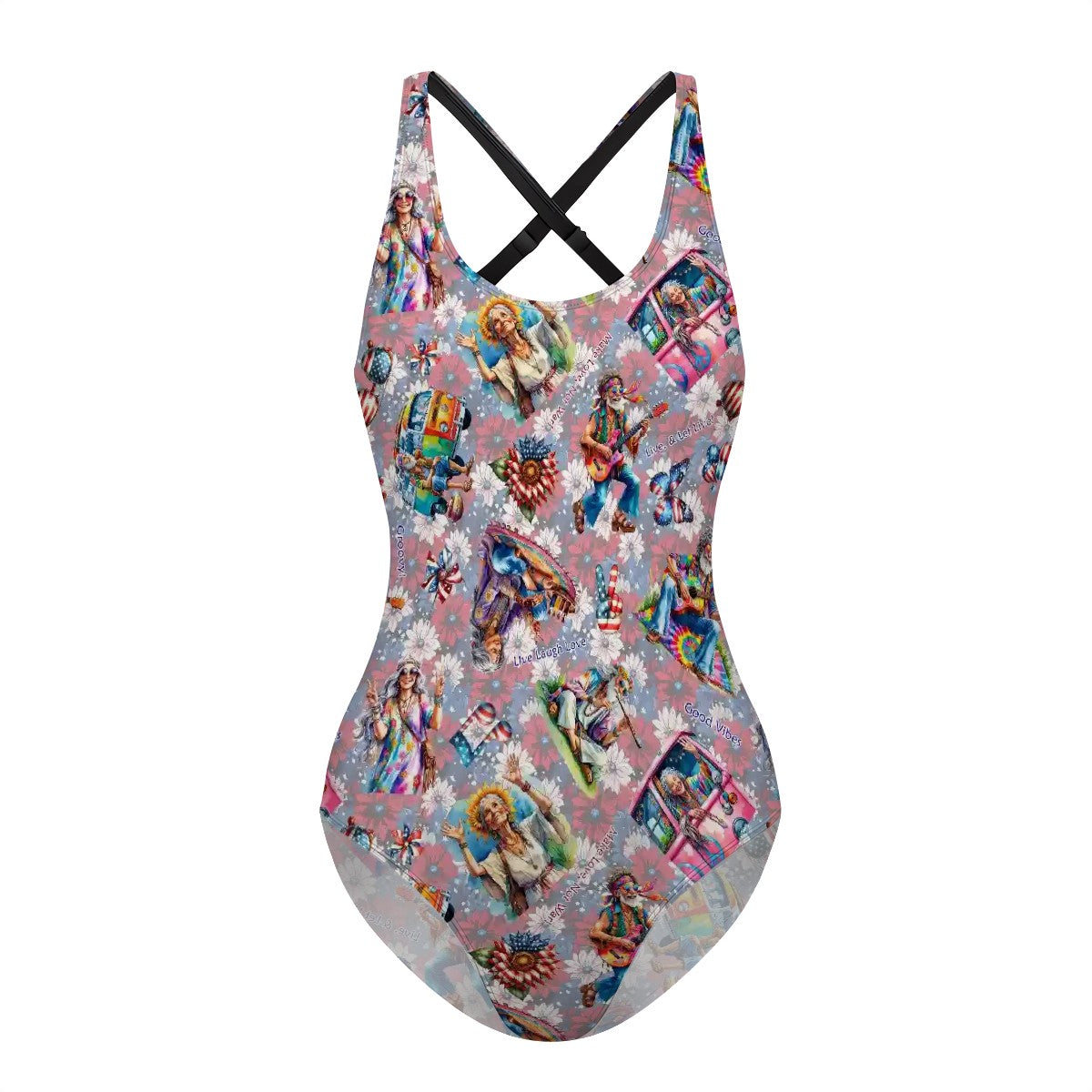 8 Patriot Designs, Cross-Back One Piece Swimsuit, Puppies, Kitties, Unicorns....