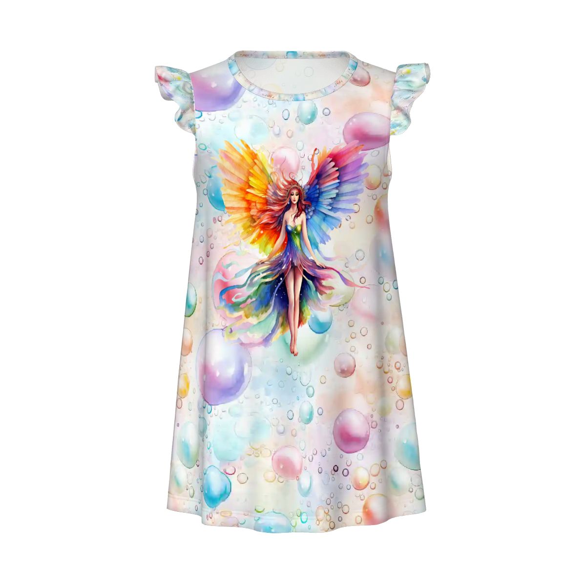 Rainbow Fairy Girl's Flutter Sleeve Nightgown