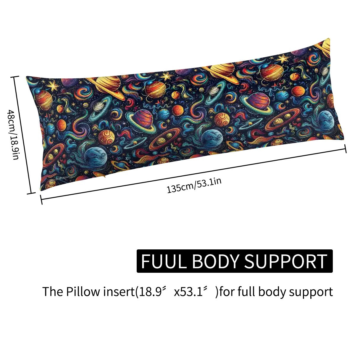 12 Galaxy / Outer Space Designs, Long Body Pillow Case