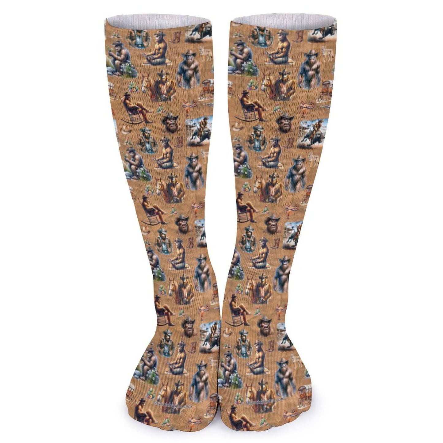 20 Bigfoot / Sasquatch Designs, 15.5 Inch Tube Socks