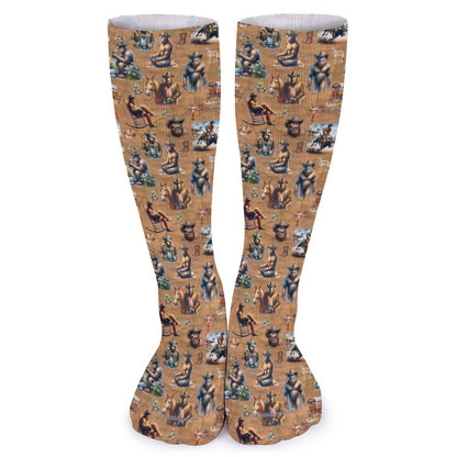 20 Bigfoot / Sasquatch Designs, 15.5 Inch Tube Socks