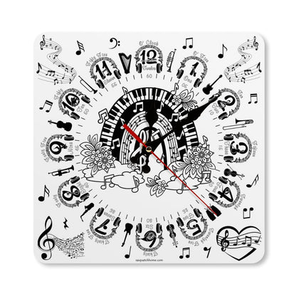 Music Themed, Square Wall Clock