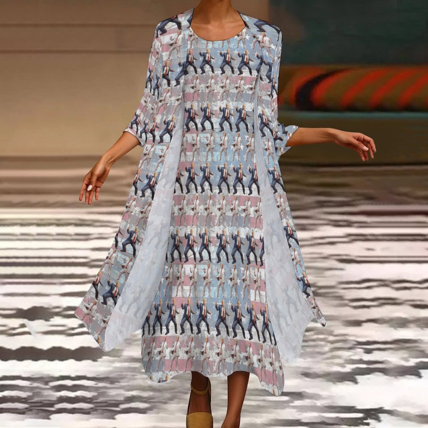 10 More Donald Trump Designs, Women’s Long Dress with Cardigan