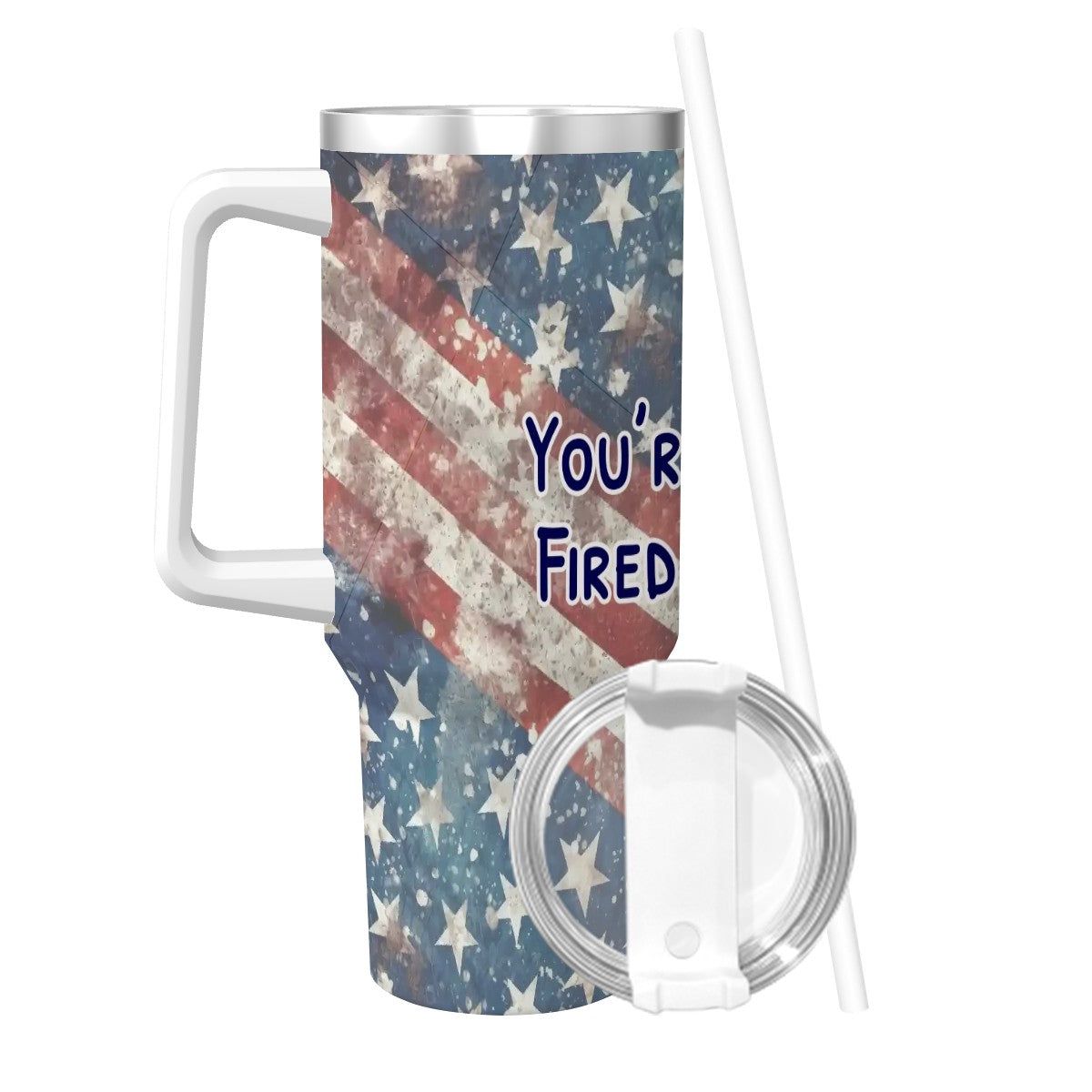 Donald Trump "You're Fired", Themed 40 oz Travel Coffee Mug with a Straw