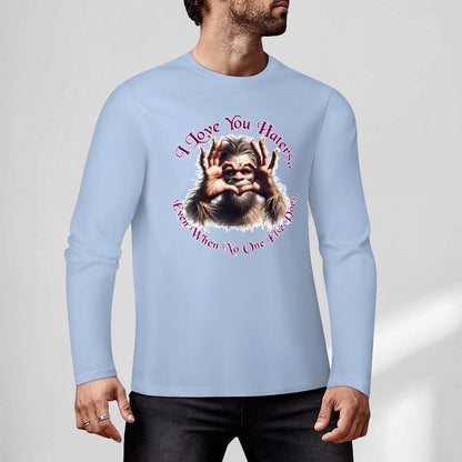 Bigfoot - Sasquatch "I love you.", Cotton Unisex Long Sleeve T-shirt