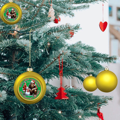 Bigfoot, Sasquatch Santa, "Have a Merry Squatchmas..", Christmas Ball Ornaments