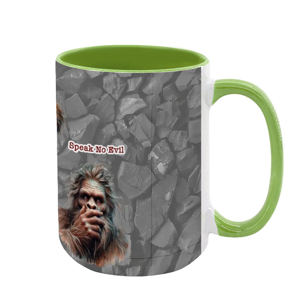 Sarcastic Sasquatch "See no evil..", Large 15 Ounce Colorful Mugs – Made In USA