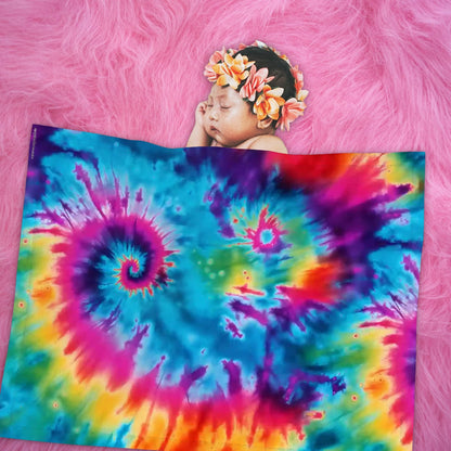 Tie Dye Design Soft Polyester Baby Blanket, Swaddle Blanket, Receiving Blanket