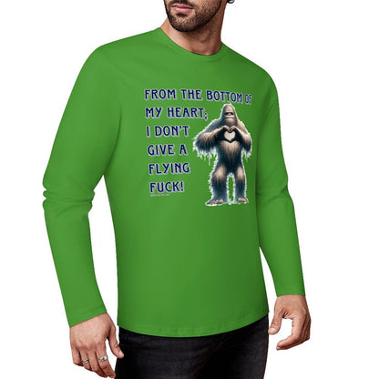 Bigfoot / Sasquatch, "From the bottom of my heart...", Cotton Unisex Long Sleeve T-shirt