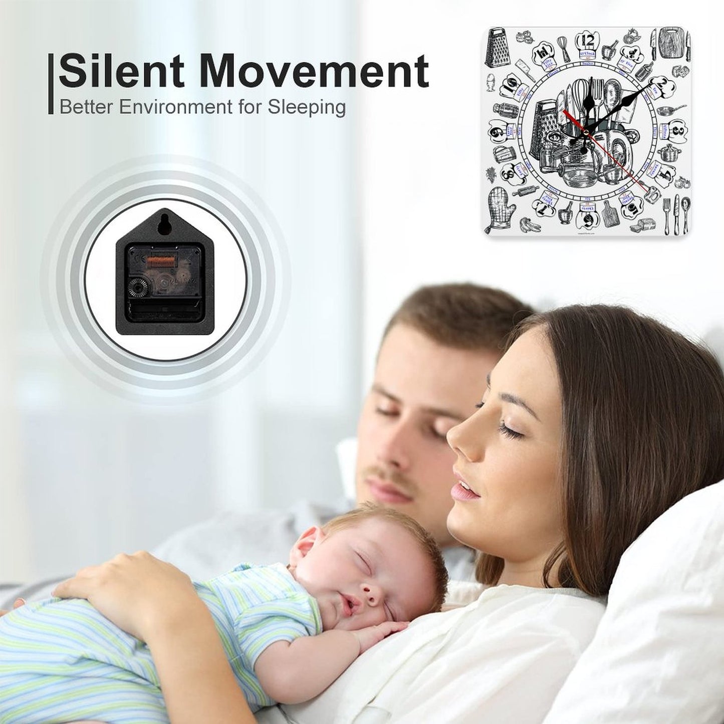 Cooking Square Wall Clock