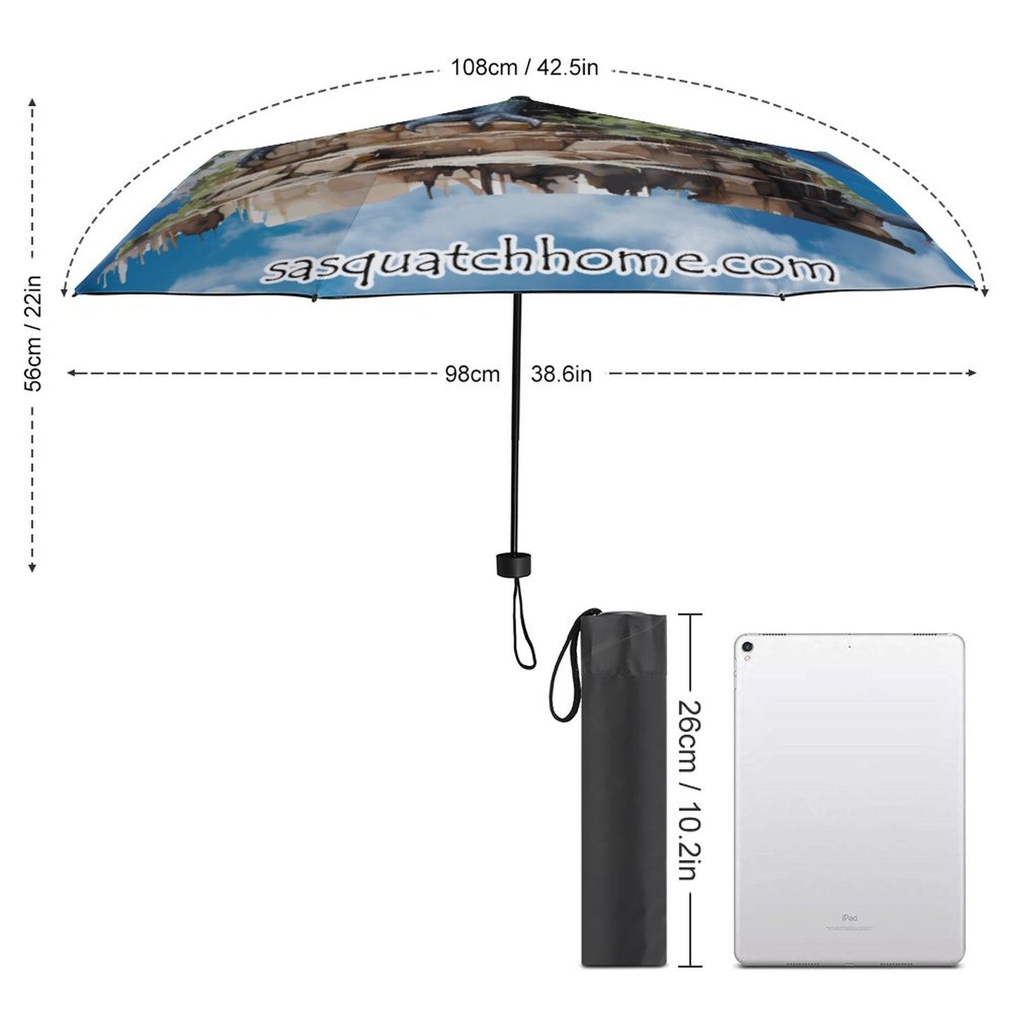 Manual Triple Folding Umbrella with Pattern Outside ZYS02-8K