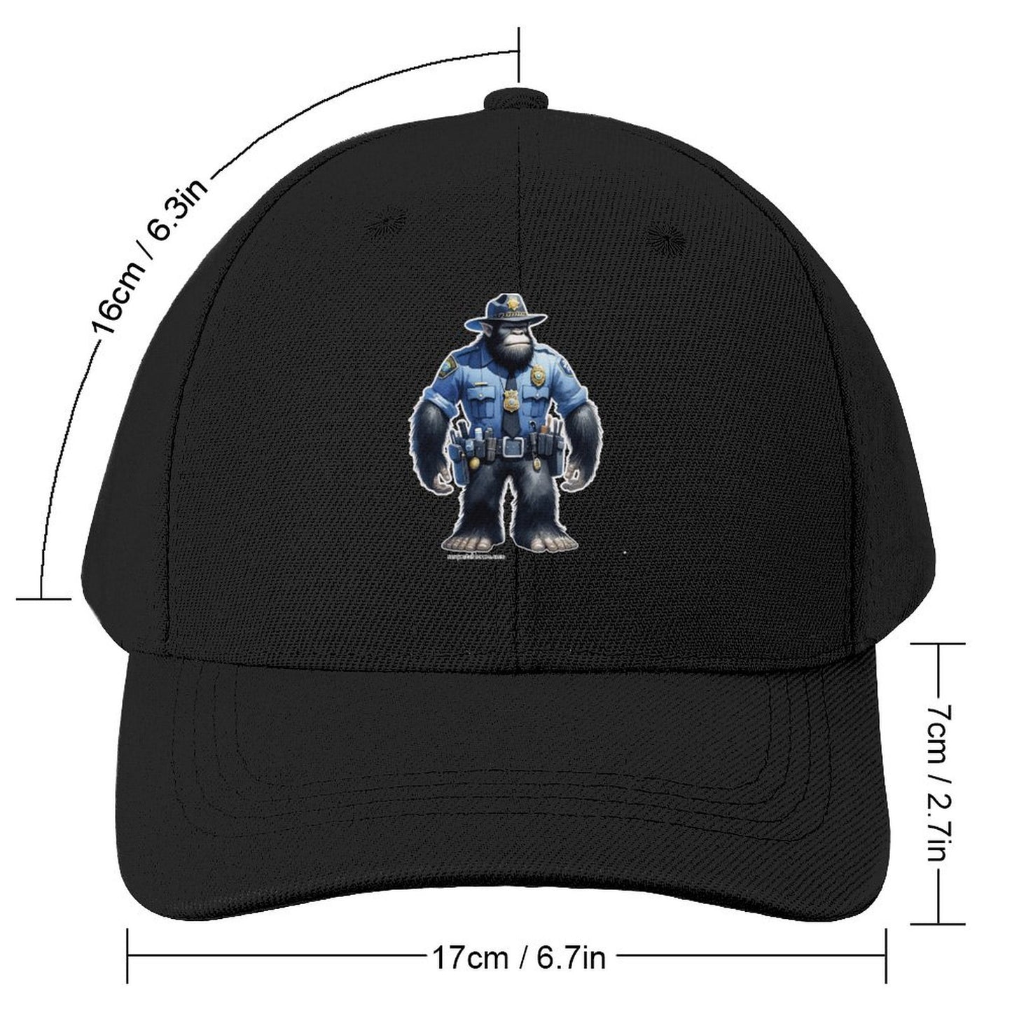 Bigfoot, Sasquatch Police Officer - Polyester Baseball Cap