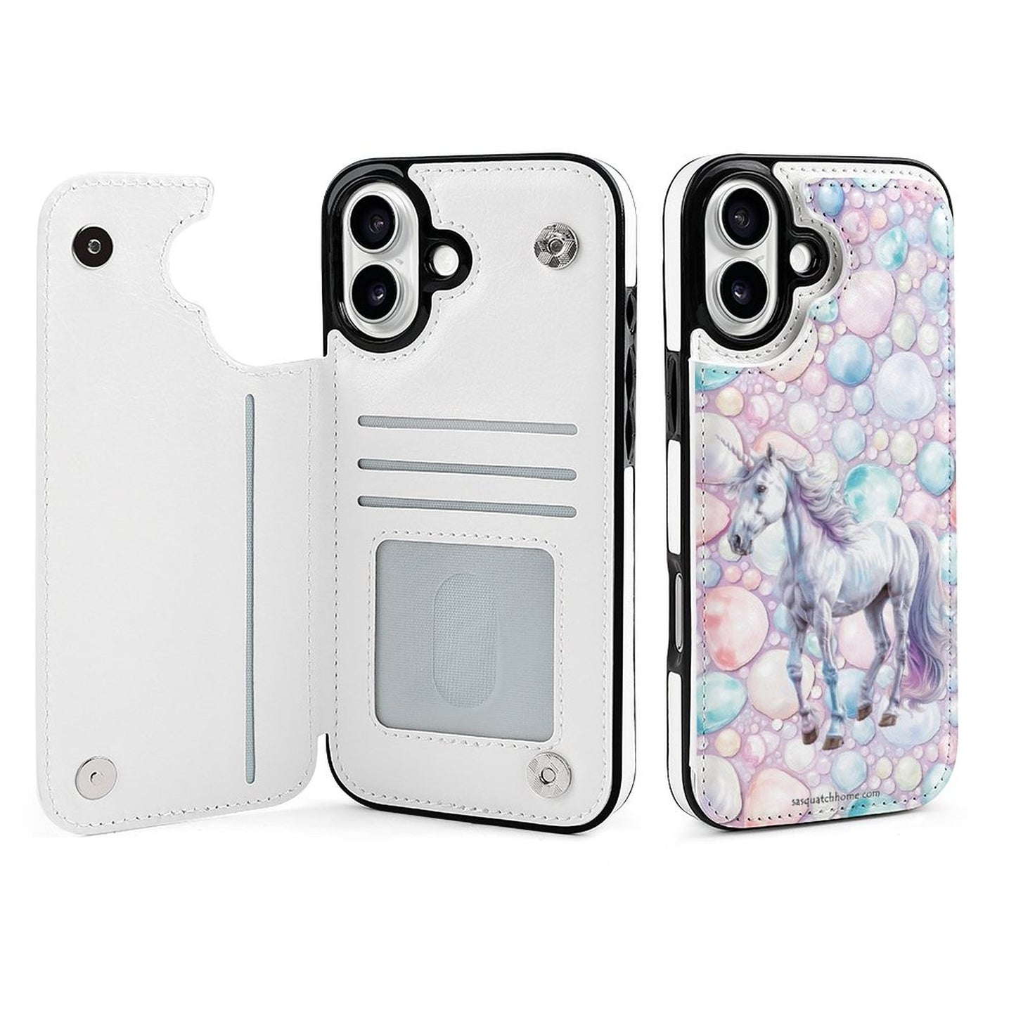 Unicorn, iPhone 16 Faux Leather Wallet Case