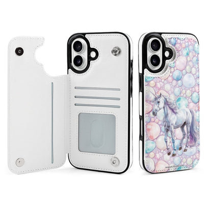 Unicorn, iPhone 16 Faux Leather Wallet Case