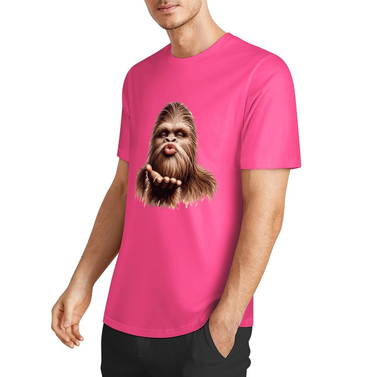 Bigfoot - Sasquatch Blow Kiss Short Sleeve Cotton T-Shirt
