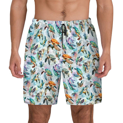 10 Animal Designs, Men Beach Shorts / Swim trunks with 4 Pockets