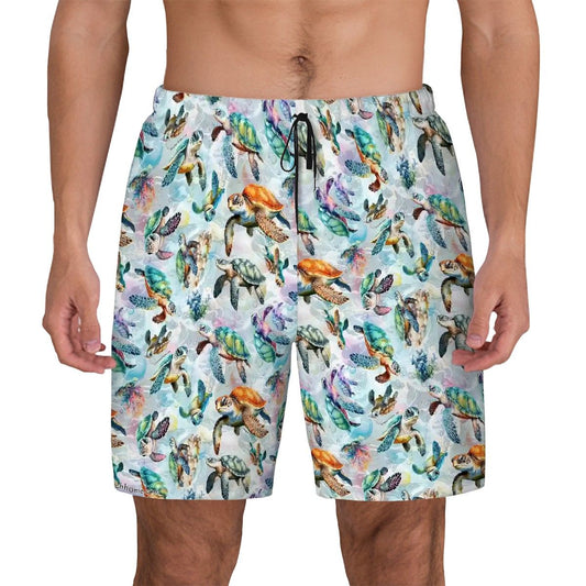 10 Animal Designs, Men Beach Shorts / Swim trunks with 4 Pockets