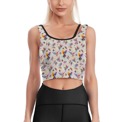 6 Fairy Designs, Women’s Strappy Sports Bra, Yoga Top